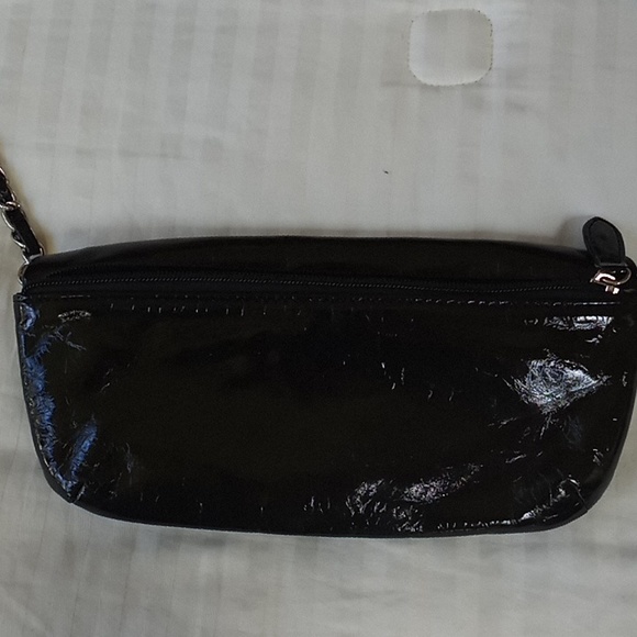 Moda in pelle black clutch purse with removable strap - Picture 3 of 5